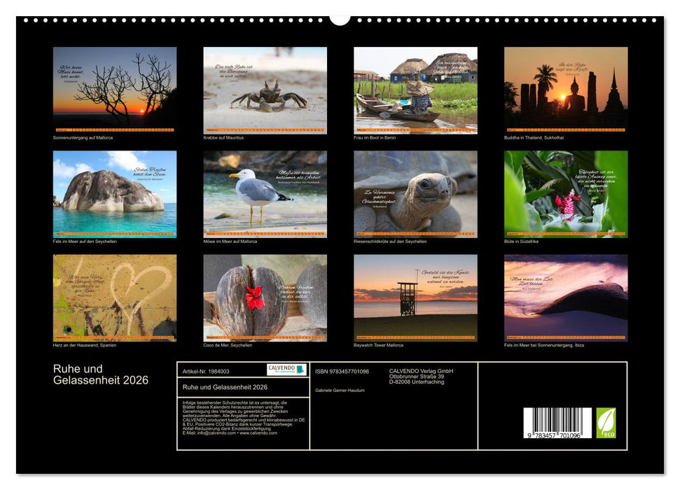 Ruhe und Gelassenheit 2026 (CALVENDO Premium Wandkalender 2026)