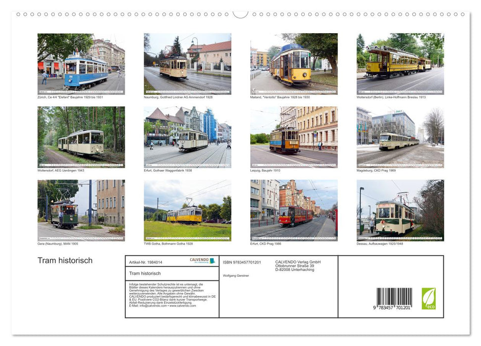 Tram historisch (CALVENDO Premium Wandkalender 2026)