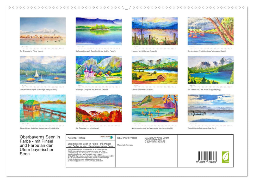 Oberbayerns Seen in Farbe - mit Pinsel und Farbe an den Ufern bayerischer Seen (CALVENDO Premium Wandkalender 2026)