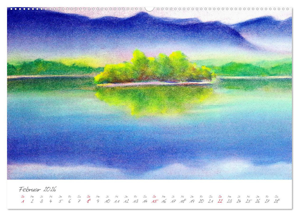 Oberbayerns Seen in Farbe - mit Pinsel und Farbe an den Ufern bayerischer Seen (CALVENDO Premium Wandkalender 2026)
