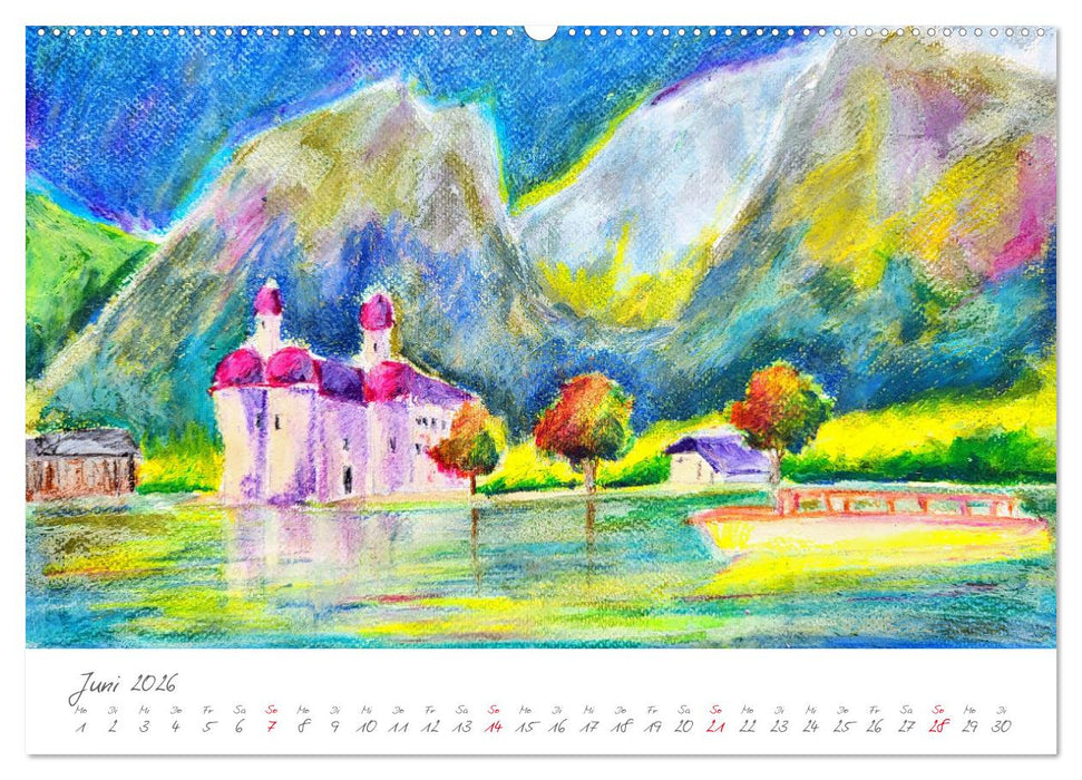 Oberbayerns Seen in Farbe - mit Pinsel und Farbe an den Ufern bayerischer Seen (CALVENDO Premium Wandkalender 2026)