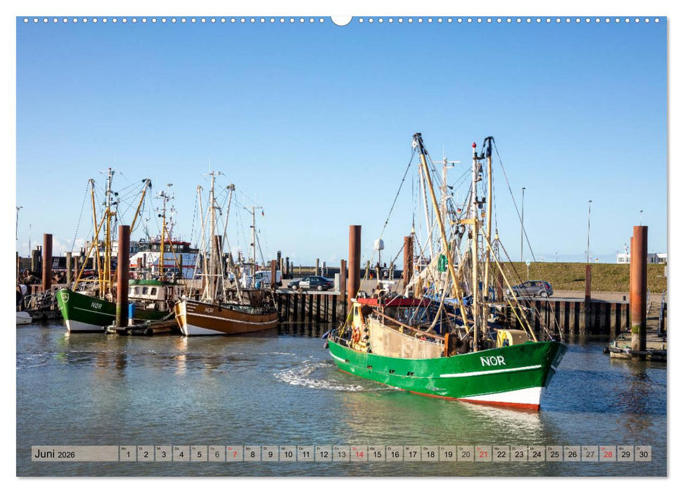 Norddeich Spaziergang vom Hafen bis zum Strand (CALVENDO Premium Wandkalender 2026)