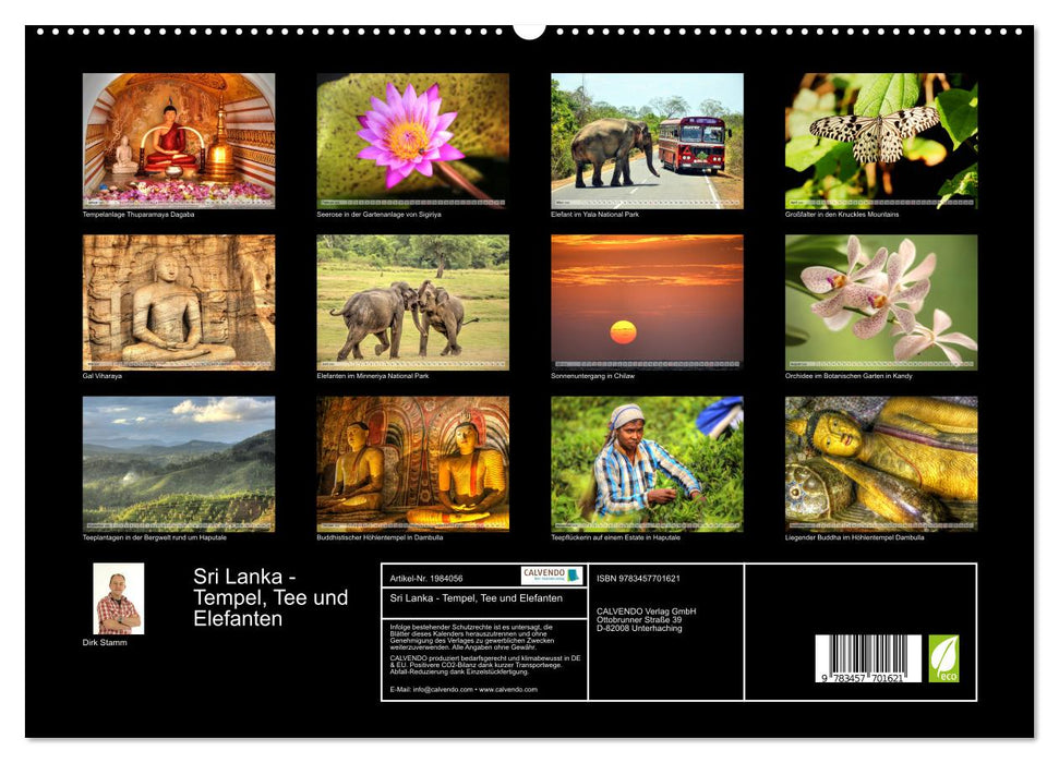 Sri Lanka - Tempel, Tee und Elefanten (CALVENDO Premium Wandkalender 2026)