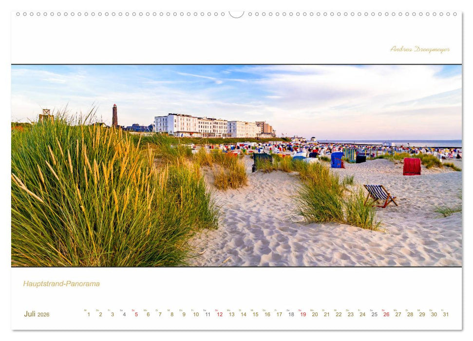 Borkum Inselpanorama (CALVENDO Premium Wandkalender 2026)