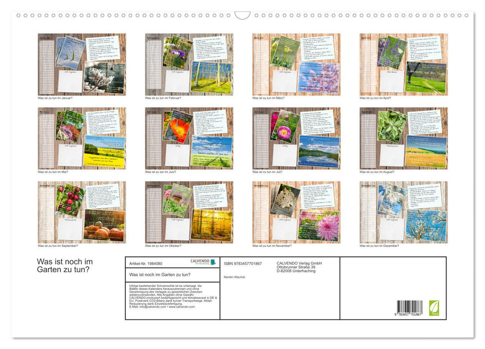 Was ist noch im Garten zu tun? (CALVENDO Wandkalender 2026)