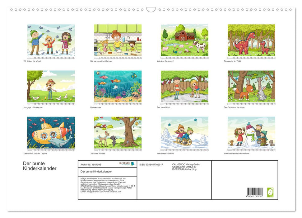 Der bunte Kinderkalender (CALVENDO Wandkalender 2026)