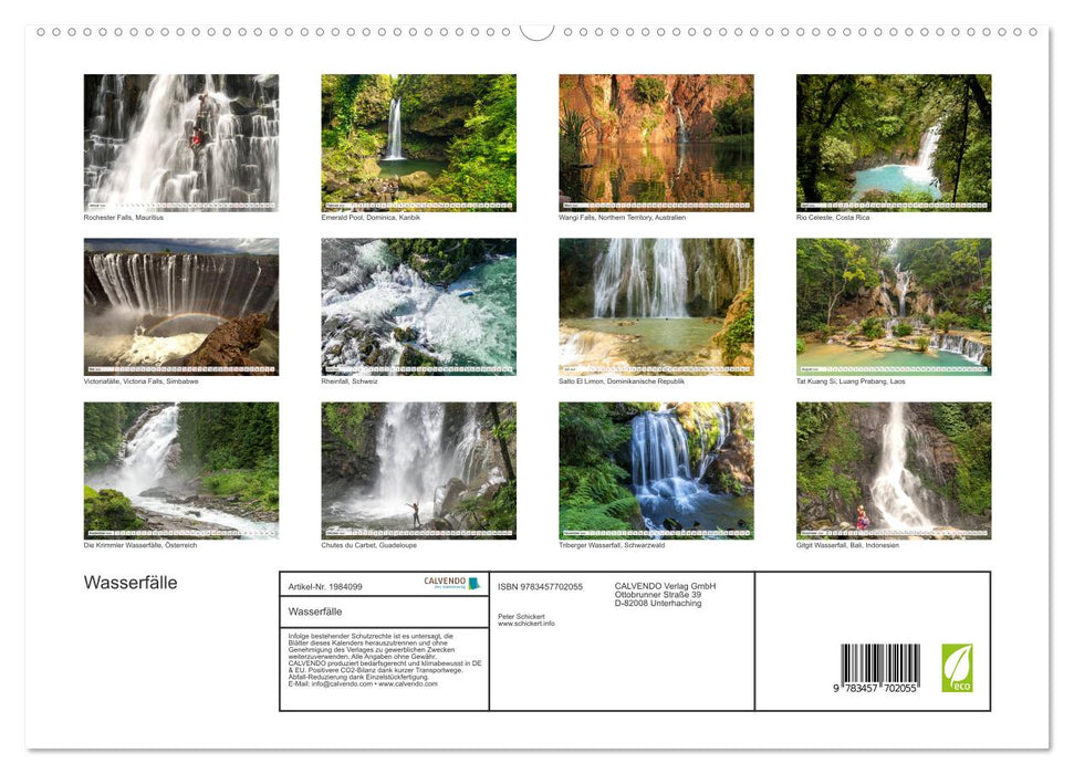 Wasserfälle (CALVENDO Premium Wandkalender 2026)