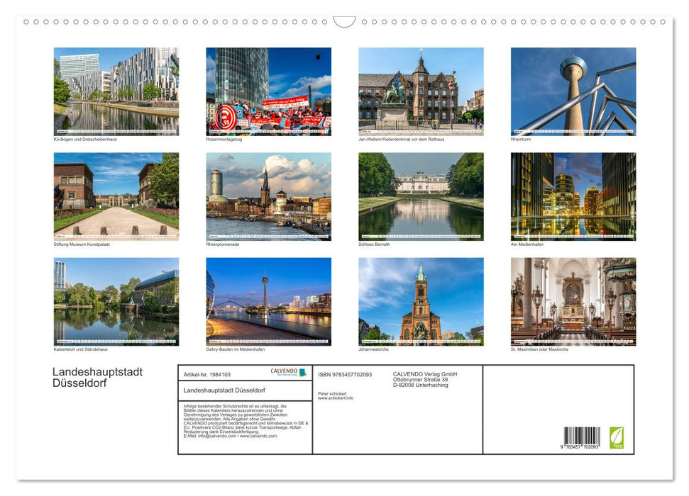 Landeshauptstadt Düsseldorf (CALVENDO Wandkalender 2026)