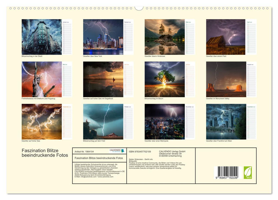 Faszination Blitze beeindruckende Fotos (CALVENDO Premium Wandkalender 2026)