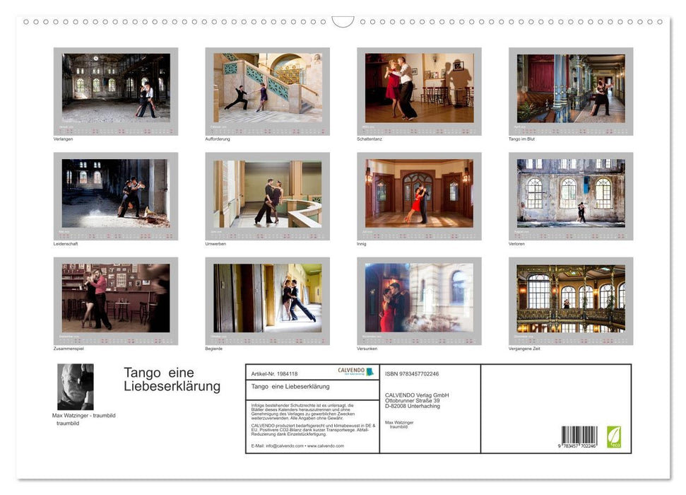 Tango eine Liebeserklärung (CALVENDO Wandkalender 2026)