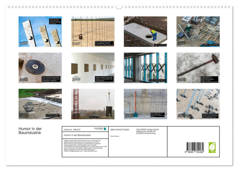 Humor in der Bauindustrie (CALVENDO Premium Wandkalender 2026)
