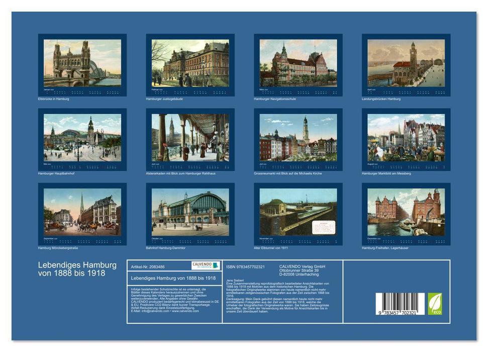 Lebendiges Hamburg von 1888 bis 1918 (CALVENDO Premium Wandkalender 2026)
