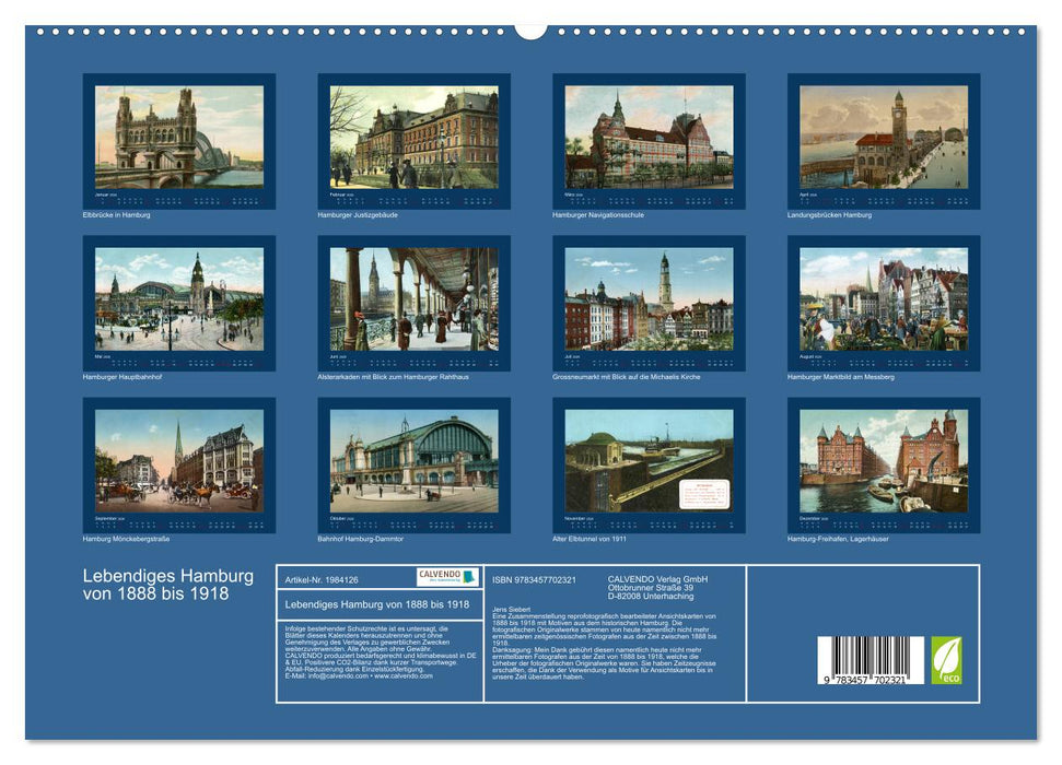 Lebendiges Hamburg von 1888 bis 1918 (CALVENDO Premium Wandkalender 2026)