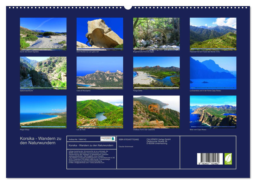 Korsika - Wandern zu den Naturwundern (CALVENDO Premium Wandkalender 2026)