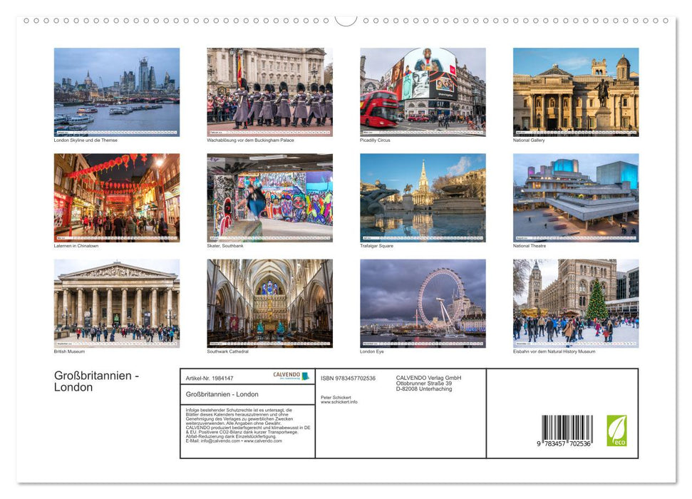 Großbritannien - London (CALVENDO Premium Wandkalender 2026)