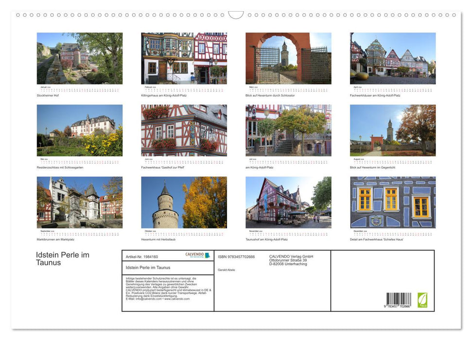 Idstein Perle im Taunus (CALVENDO Wandkalender 2026)