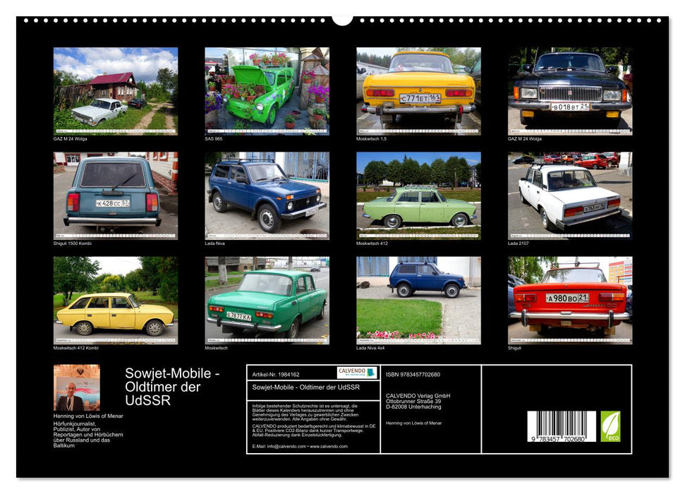 Sowjet-Mobile - Oldtimer der UdSSR (CALVENDO Premium Wandkalender 2026)