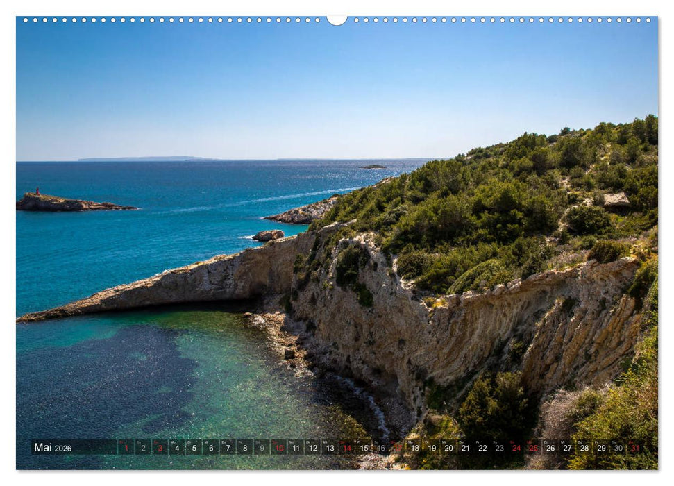 Ibiza Küste, Buchten und Strände (CALVENDO Premium Wandkalender 2026)
