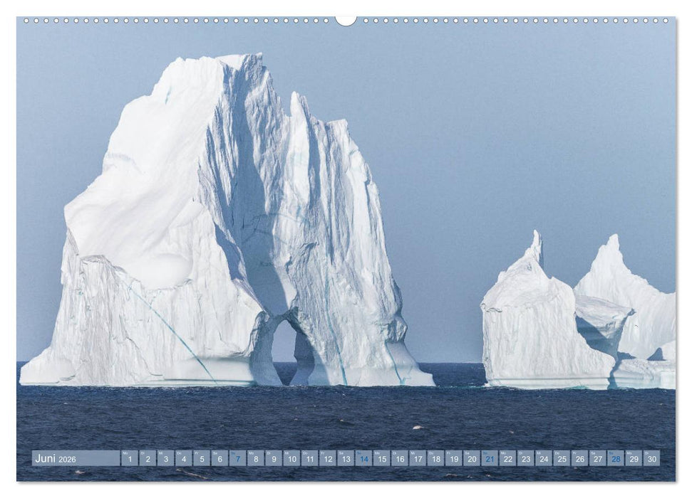 Grönland - Felsen, Eis und bunte Häuser (CALVENDO Premium Wandkalender 2026)