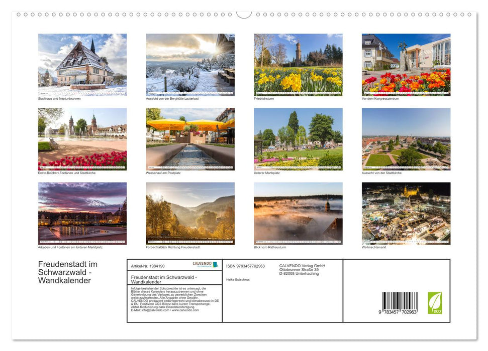 Freudenstadt im Schwarzwald - Wandkalender (CALVENDO Premium Wandkalender 2026)