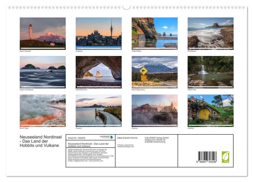 Neuseeland Nordinsel - Das Land der Hobbits und Vulkane (CALVENDO Premium Wandkalender 2026)