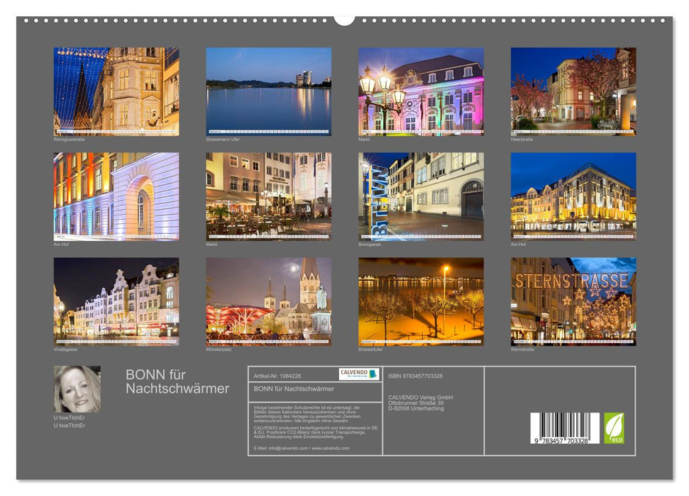 BONN für Nachtschwärmer (CALVENDO Premium Wandkalender 2026)