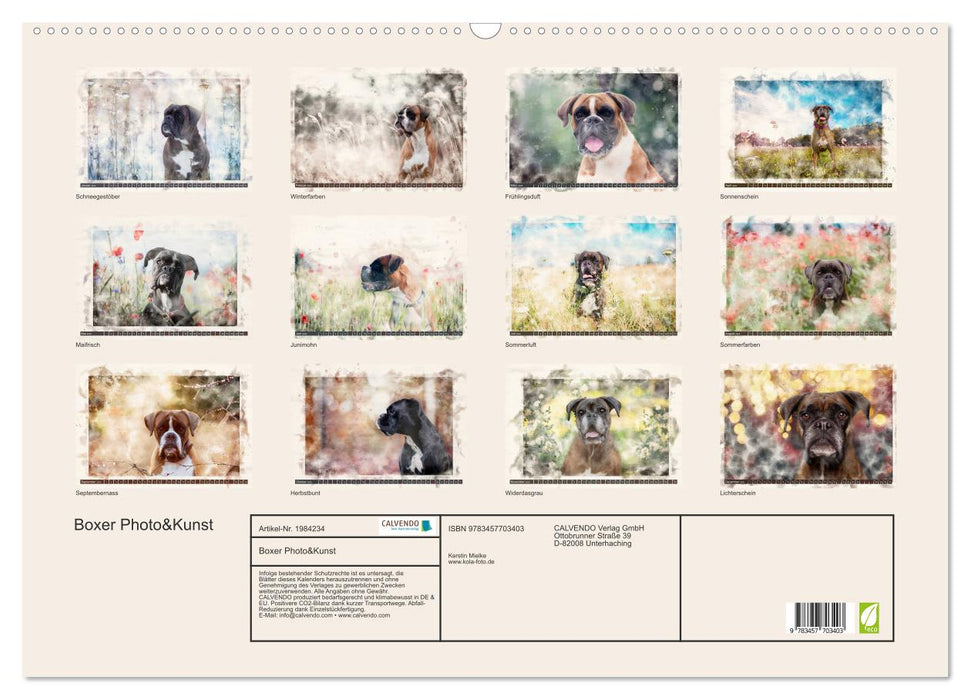 Boxer Photo&Kunst (CALVENDO Wandkalender 2026)
