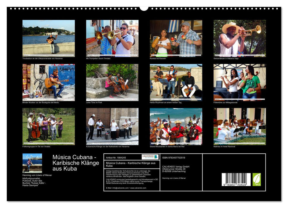 Música Cubana - Karibische Klänge aus Kuba (CALVENDO Premium Wandkalender 2026)