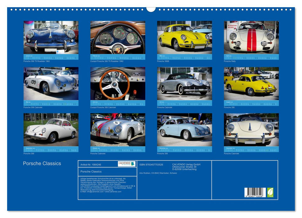 Porsche Classics (CALVENDO Wandkalender 2026)