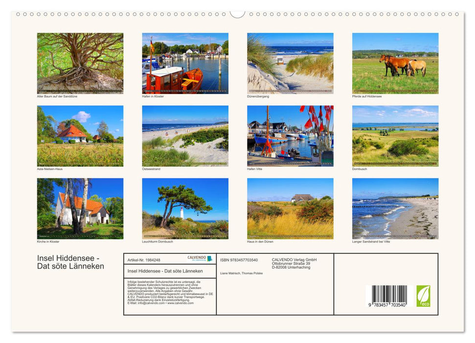 Insel Hiddensee - Dat söte Länneken (CALVENDO Premium Wandkalender 2026)