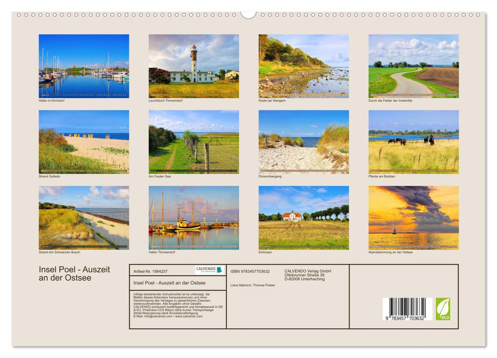 Insel Poel - Auszeit an der Ostsee (CALVENDO Premium Wandkalender 2026)