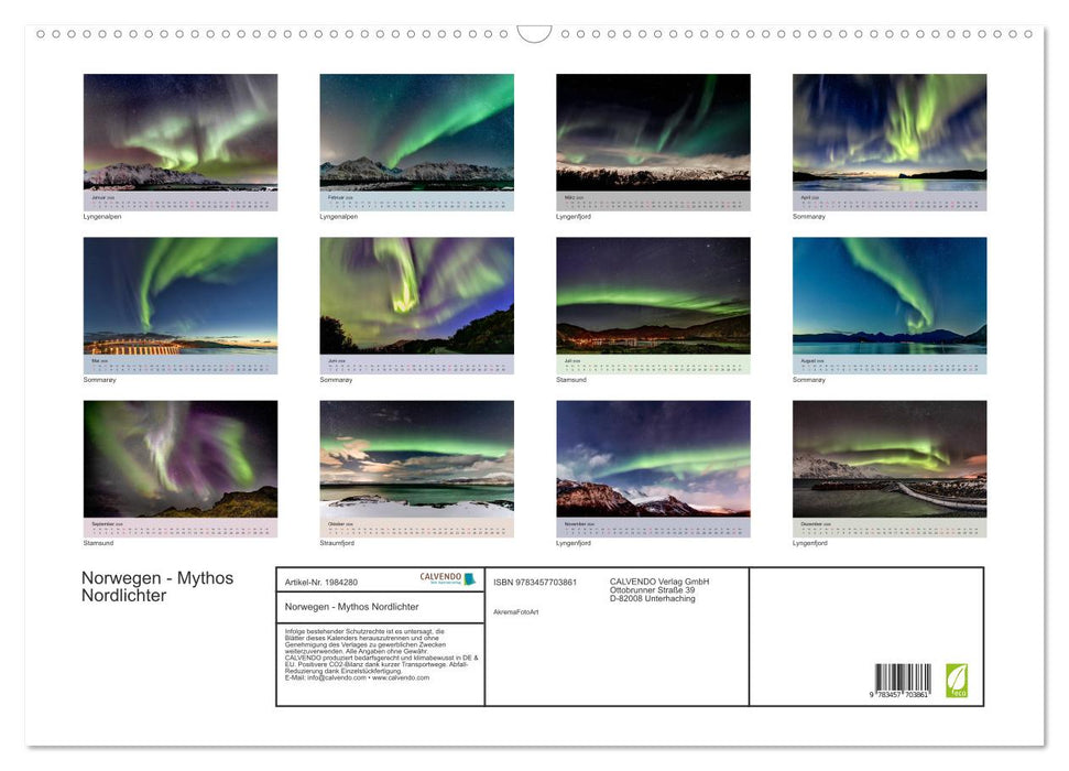Norwegen - Mythos Nordlichter (CALVENDO Wandkalender 2026)