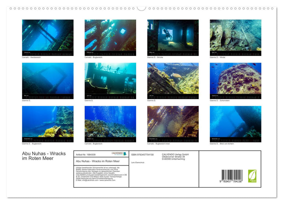 Abu Nuhas - Wracks im Roten Meer (CALVENDO Premium Wandkalender 2026)