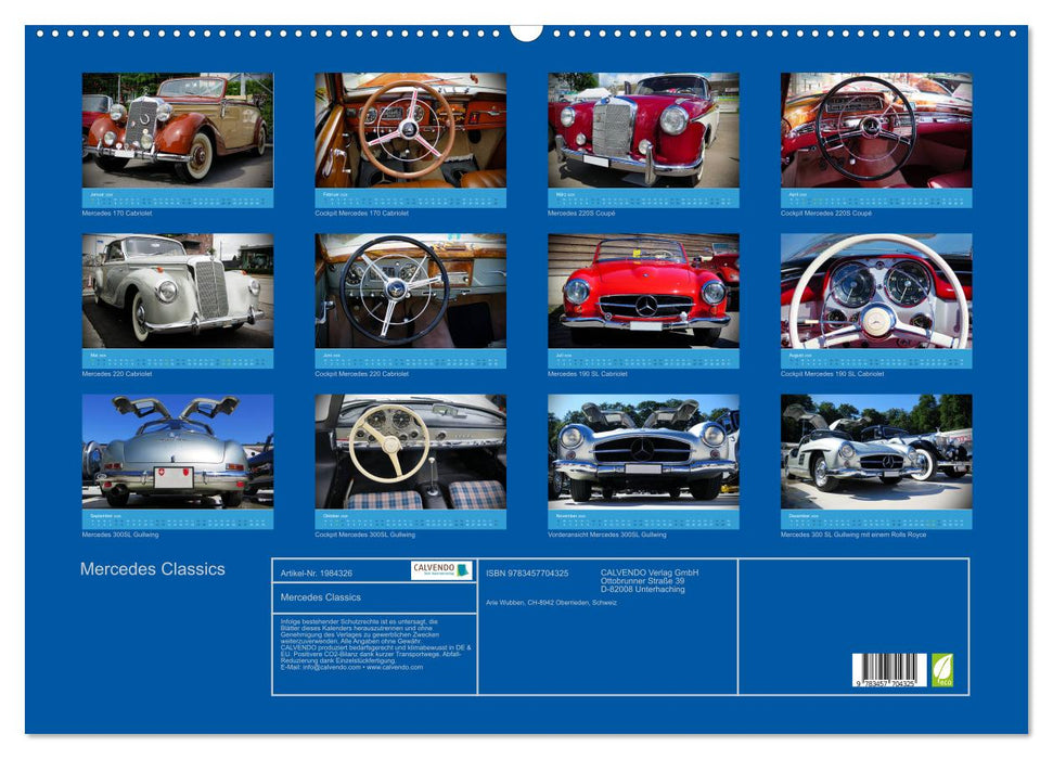 Mercedes Classics (CALVENDO Wandkalender 2026)