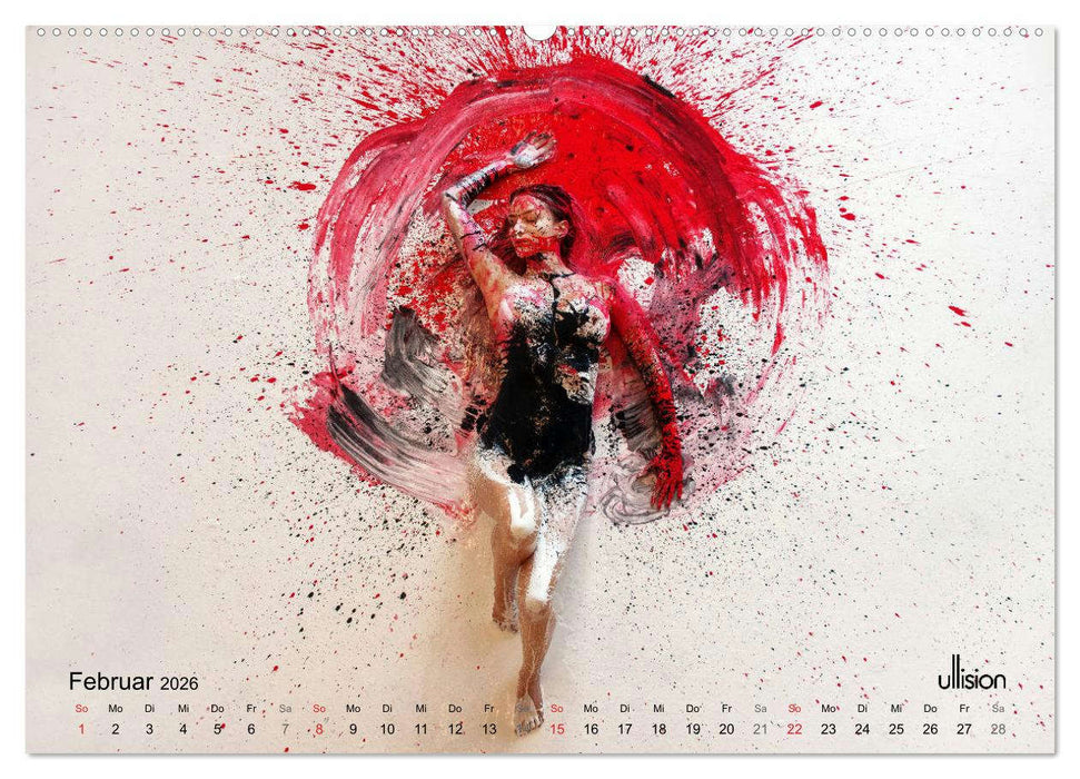 FARBSPIELE - Akt im Feuerwerk der Farben (CALVENDO Premium Wandkalender 2026)