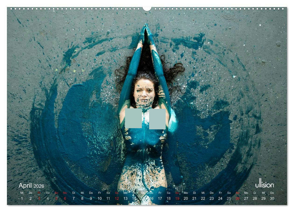 FARBSPIELE - Akt im Feuerwerk der Farben (CALVENDO Premium Wandkalender 2026)