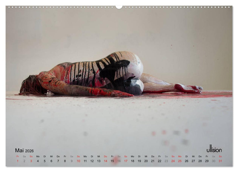 FARBSPIELE - Akt im Feuerwerk der Farben (CALVENDO Premium Wandkalender 2026)