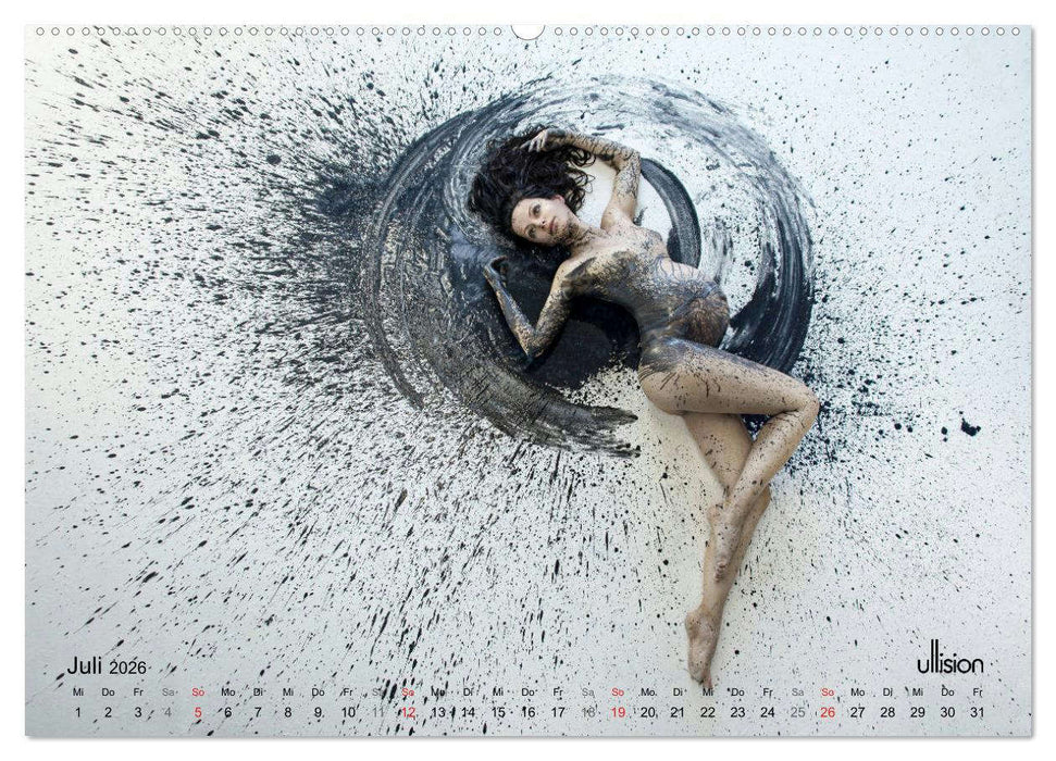 FARBSPIELE - Akt im Feuerwerk der Farben (CALVENDO Premium Wandkalender 2026)