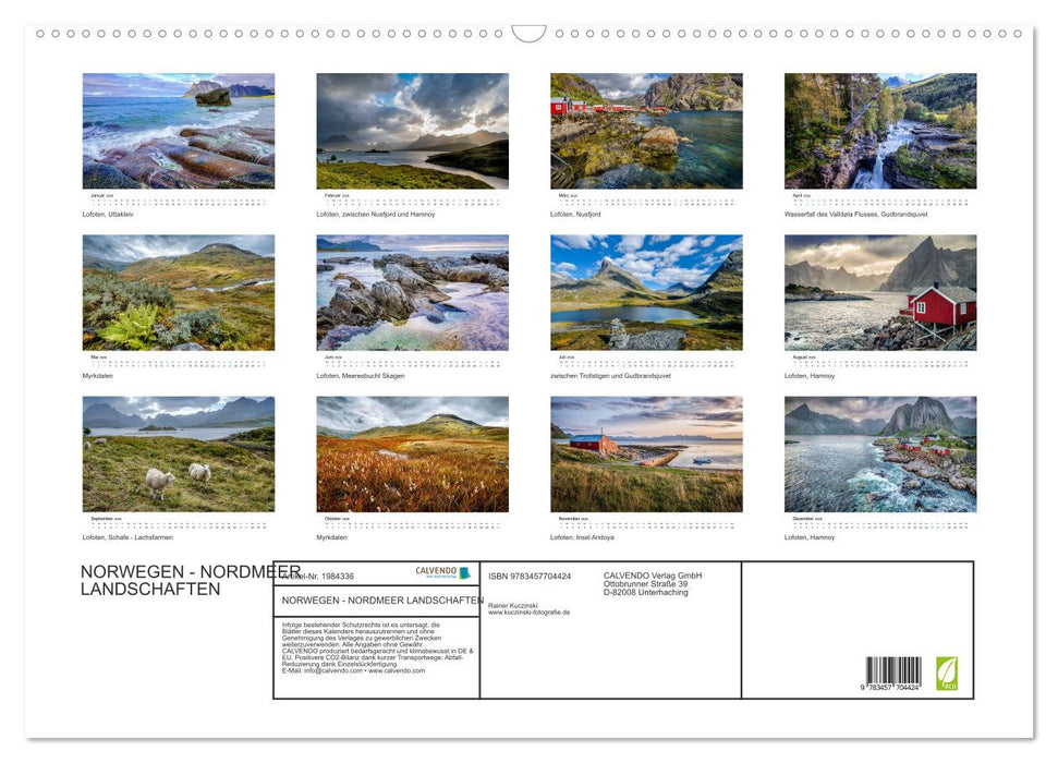 NORWEGEN - NORDMEER LANDSCHAFTEN (CALVENDO Wandkalender 2026)