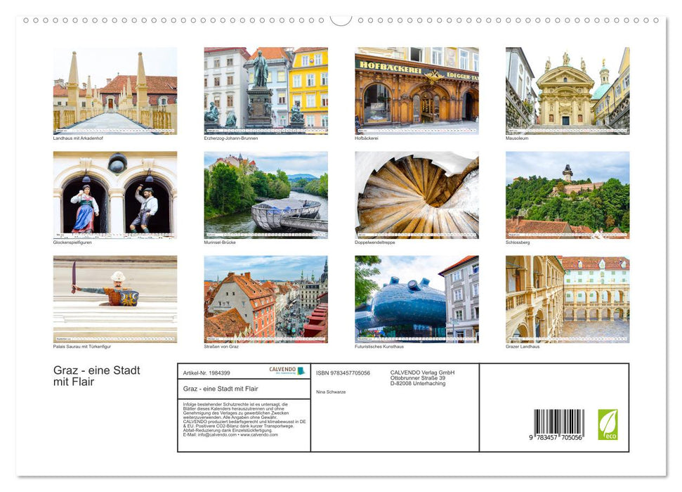Graz - eine Stadt mit Flair (CALVENDO Premium Wandkalender 2026)