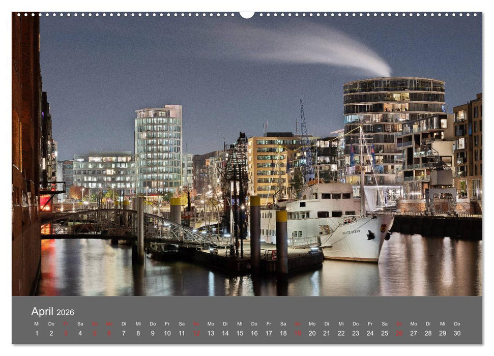 Nightwalk - Hamburg (CALVENDO Premium Wandkalender 2026)