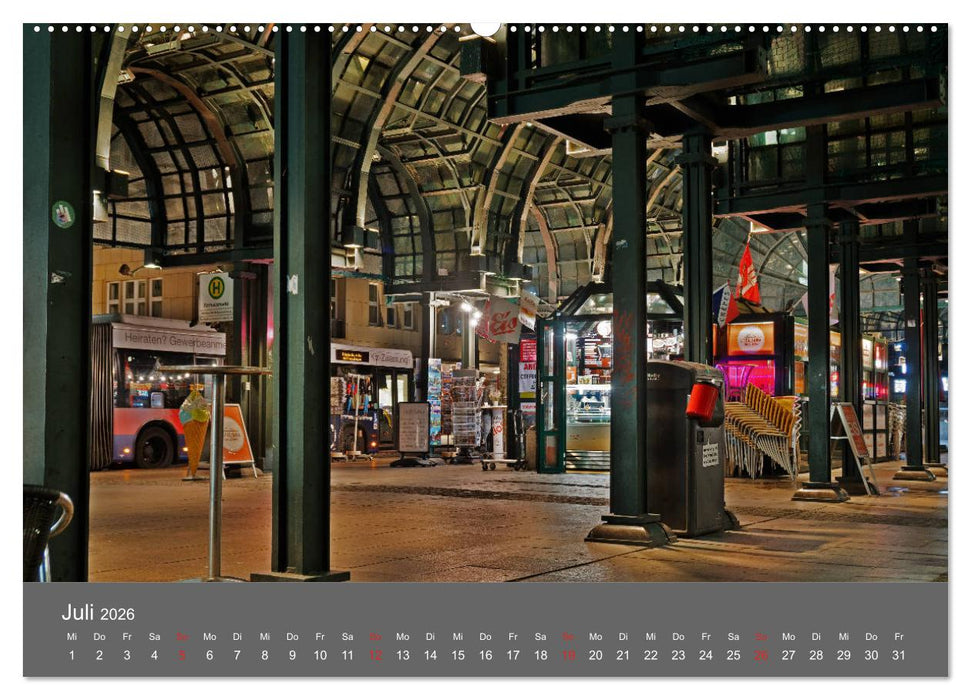 Nightwalk - Hamburg (CALVENDO Premium Wandkalender 2026)