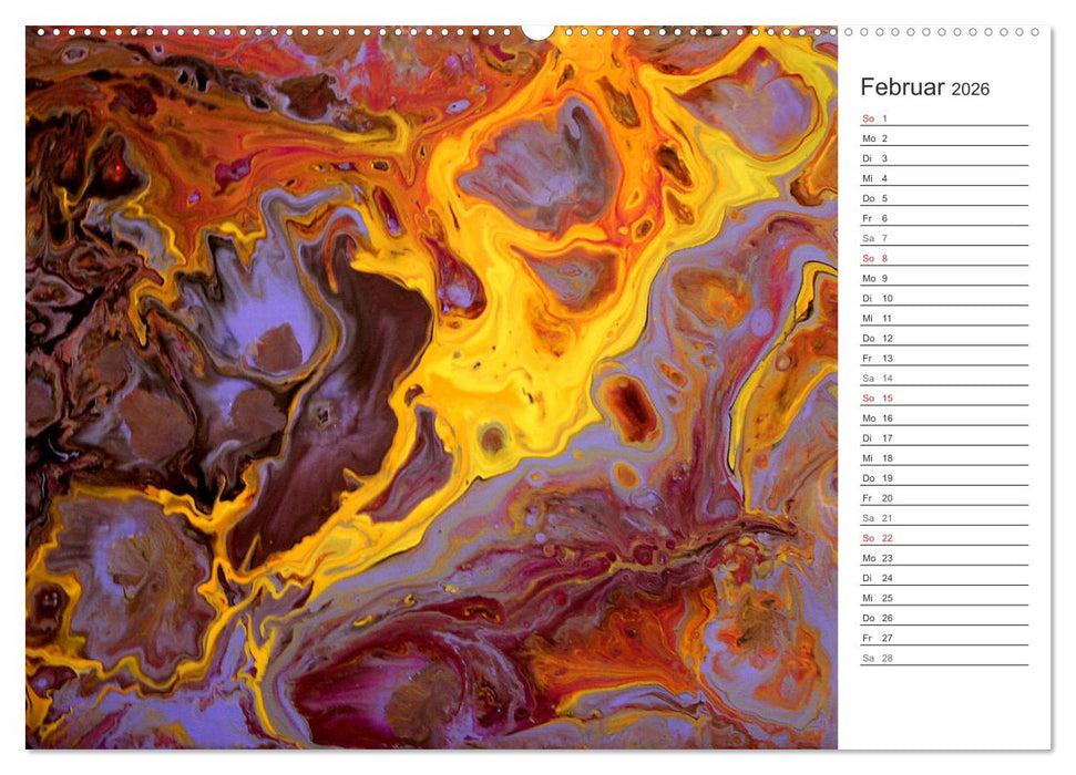 Abstract World - abstrakte Kunst in Acrylfließtechnik (CALVENDO Premium Wandkalender 2026)