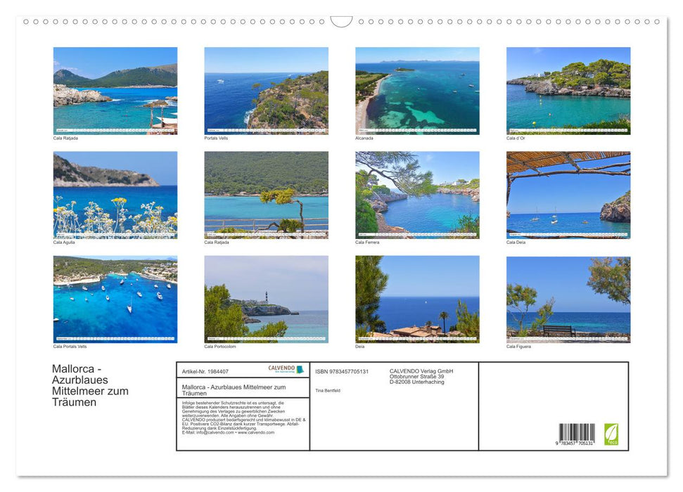 Mallorca - Azurblaues Mittelmeer zum Träumen (CALVENDO Wandkalender 2026)