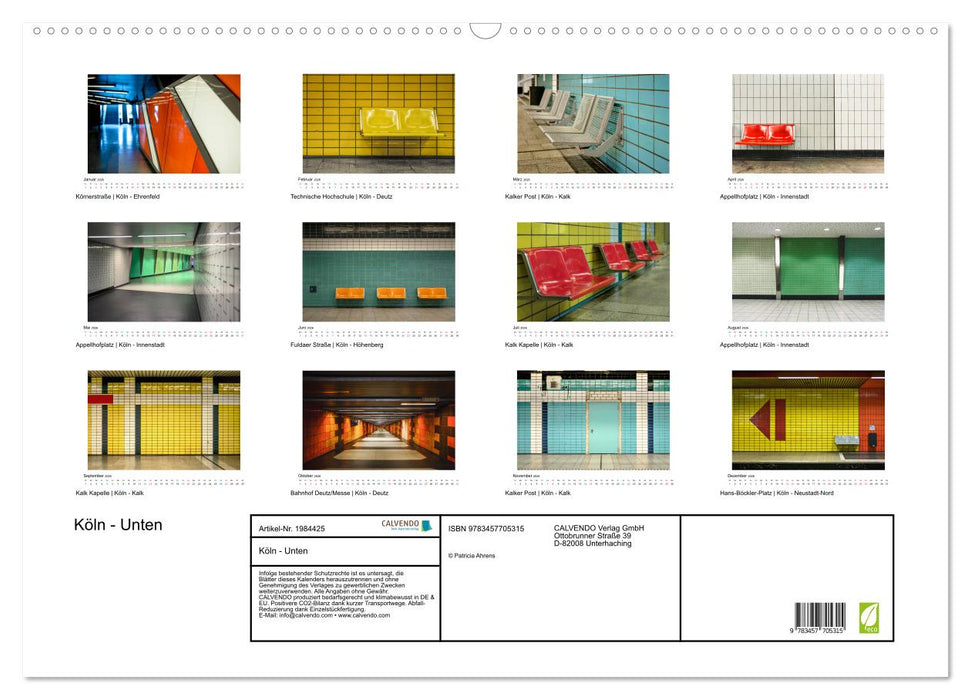 Köln - Unten (CALVENDO Wandkalender 2026)