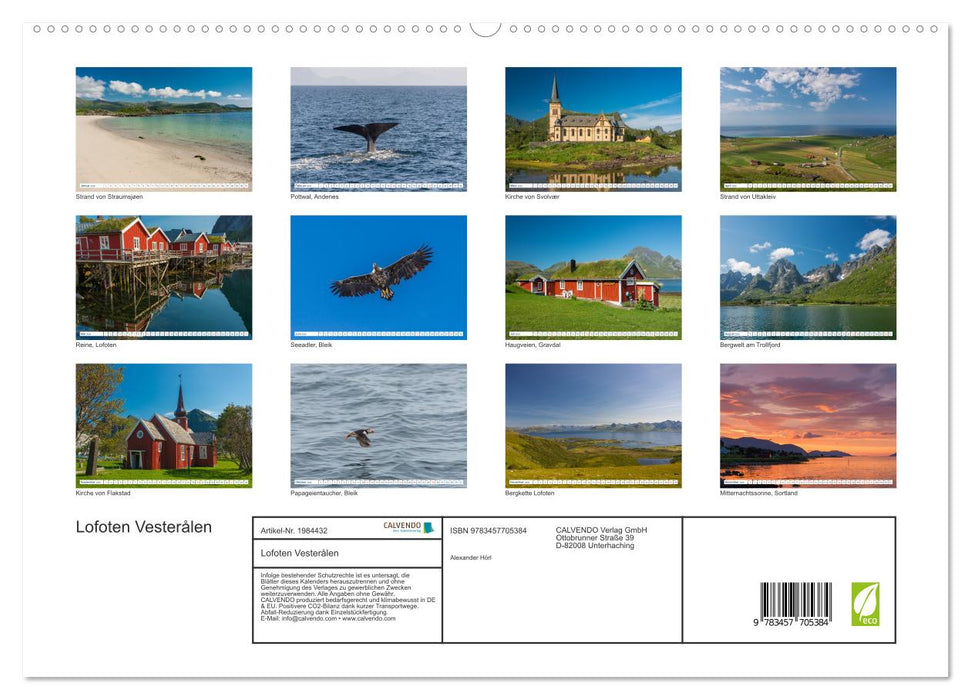 Lofoten Vesterålen (CALVENDO Premium Wandkalender 2026)