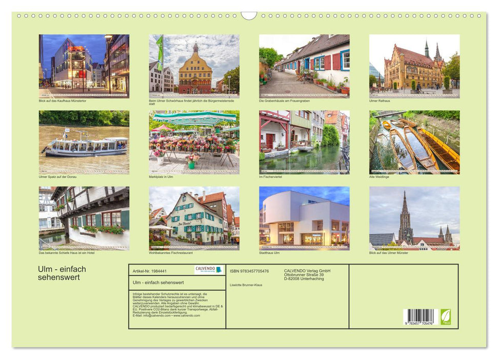 Ulm - einfach sehenswert (CALVENDO Wandkalender 2026)
