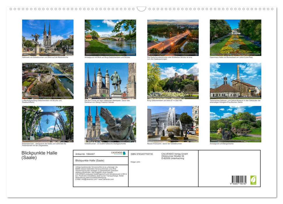 Blickpunkte Halle (Saale) (CALVENDO Wandkalender 2026)