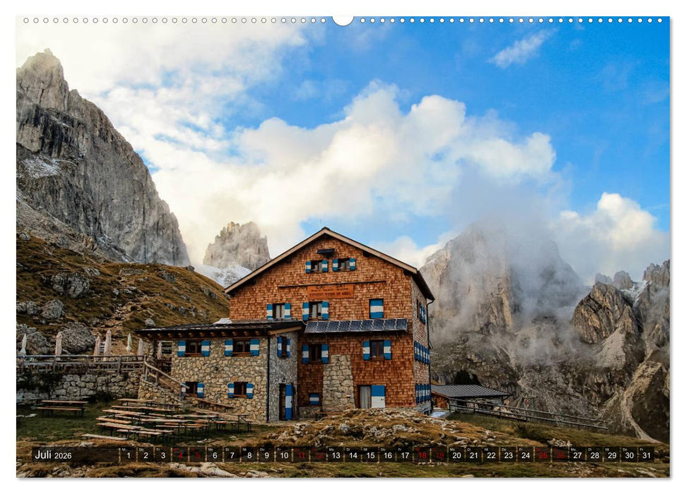 Hüttenzauber: Berghütten in den Alpen (CALVENDO Premium Wandkalender 2026)