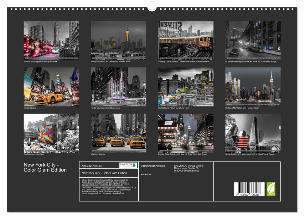 New York City - Color Glam Edition (CALVENDO Premium Wandkalender 2026)